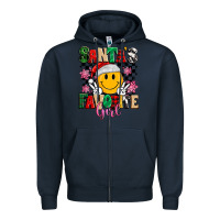 Navy santas favorite girl Zipper Hoodie - MaliasSmallBusiness