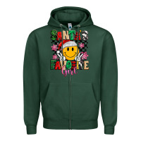 Sports Green santas favorite girl Zipper Hoodie - MaliasSmallBusiness