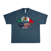 Midnight Navy mexico usa lips Urban Heavy Tee - AdoDesignShop