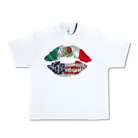 White mexico usa lips Urban Heavy Tee - AdoDesignShop
