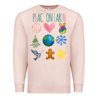 Pale Pink PEACE ON EARTH Premium Sweatshirt - Bettercallsaul