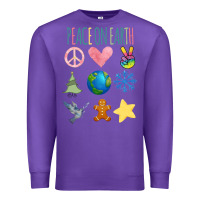 Purple PEACE ON EARTH Premium Sweatshirt - Bettercallsaul