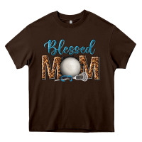 Chocolate Brown western blessed mom with lacrosse Heavy Core Tee - texasbilliewilder
