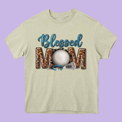 Western Blessed Mom With Lacrosse Heavy Core Tee Designed By Texasbilliewilder