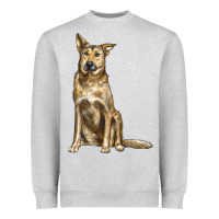 Heather Grey chinook dog Heavyweight Sweatshirt - LillyAllenDesigns