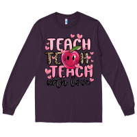 Plum teach teach teach with love Long Sleeve Tee - MaliasSmallBusiness