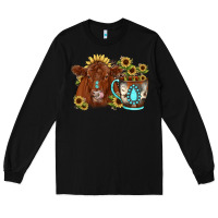 Black sunflower coffee cup red angus gemstone Long Sleeve Tee - JahusDesignShop