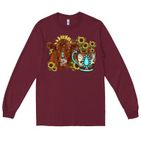 Sunflower Coffee Cup Red Angus Gemstone Long Sleeve Tee | Teevron
