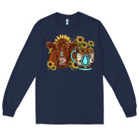 Navy sunflower coffee cup red angus gemstone Long Sleeve Tee - JahusDesignShop