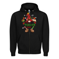 Black the teacher gnome christmas Zipper Hoodie - MaliasSmallBusiness