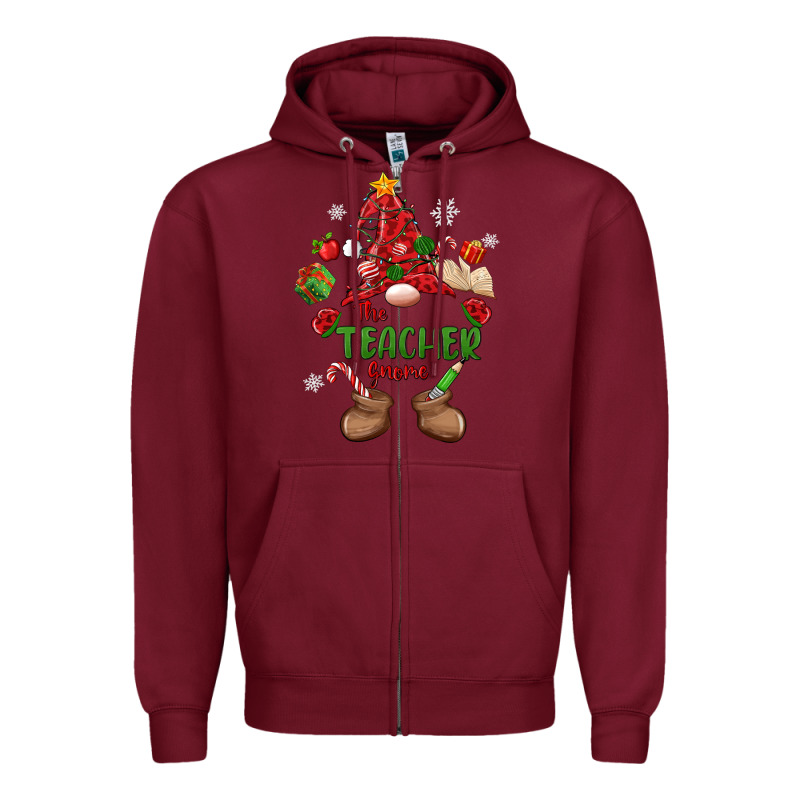 The Teacher Gnome Christmas Zipper Hoodie by MaliasSmallBusiness | Teevron