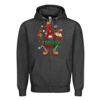 Charcoal Heather the teacher gnome christmas Zipper Hoodie - MaliasSmallBusiness