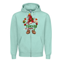 Seafoam the teacher gnome christmas Zipper Hoodie - MaliasSmallBusiness
