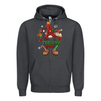 Smoke the teacher gnome christmas Zipper Hoodie - MaliasSmallBusiness