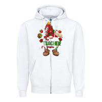 White the teacher gnome christmas Zipper Hoodie - MaliasSmallBusiness