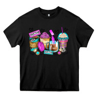 Black eyelash coffee cups Heavy Core Tee - Zillion Design Studio