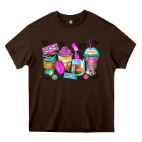 Chocolate Brown eyelash coffee cups Heavy Core Tee - Zillion Design Studio