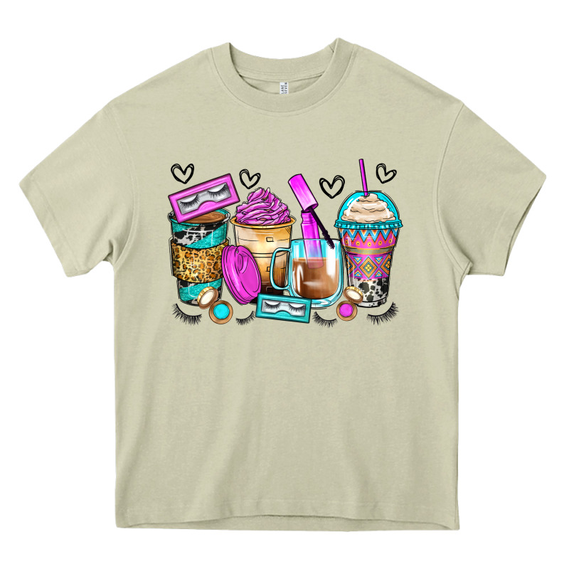 Eyelash Coffee Cups Heavy Core Tee by Zillion Design Studio | Teevron