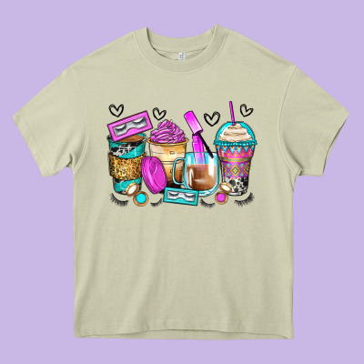 Eyelash Coffee Cups Heavy Core Tee Designed By Zillion Design Studio