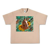 Burro western horse with gemstone and sunflower Urban Heavy Tee - Artiststas