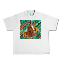 Lunar Rock western horse with gemstone and sunflower Urban Heavy Tee - Artiststas