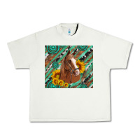 Pistachio western horse with gemstone and sunflower Urban Heavy Tee - Artiststas