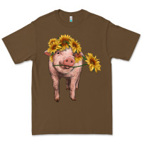 Cacao pig with sunflowers Premium Tee - RanaPortraitStore