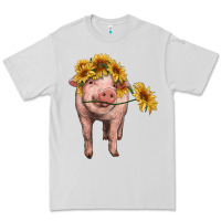 Pig With Sunflowers Premium Tee | Teevron