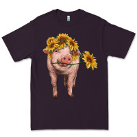 Plum pig with sunflowers Premium Tee - RanaPortraitStore