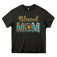 Asphalt western blessed mom with sunflower Heavy Core Tee - texasbilliewilder