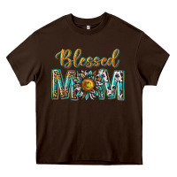 Chocolate Brown western blessed mom with sunflower Heavy Core Tee - texasbilliewilder