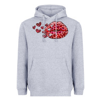 Heather Grey kiss with leopard and hearts Heavyweight Hoodie - RanaPortraitStore