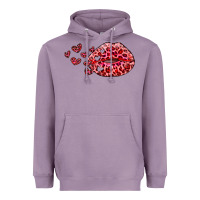 Lavender kiss with leopard and hearts Heavyweight Hoodie - RanaPortraitStore