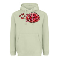 Matcha kiss with leopard and hearts Heavyweight Hoodie - RanaPortraitStore