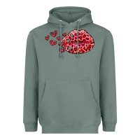 Sage kiss with leopard and hearts Heavyweight Hoodie - RanaPortraitStore