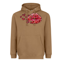 Toasted Coconut kiss with leopard and hearts Heavyweight Hoodie - RanaPortraitStore