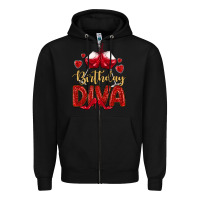 Black birthday diva Zipper Hoodie - MaliasSmallBusiness