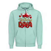 Seafoam birthday diva Zipper Hoodie - MaliasSmallBusiness