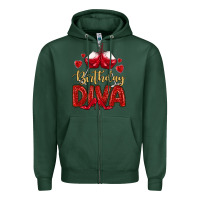 Sports Green birthday diva Zipper Hoodie - MaliasSmallBusiness