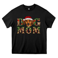 Black christmas dog mom dachshund Heavy Core Tee - RanaPortraitStore