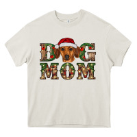 Cream christmas dog mom dachshund Heavy Core Tee - RanaPortraitStore