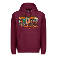 Burgundy western howdy pumpkin Premium Hoodie - NancyCooperArtShop