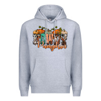 Heather Grey western howdy pumpkin Premium Hoodie - NancyCooperArtShop