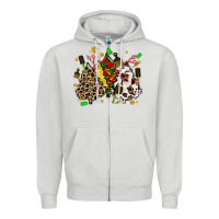 Dove Grey hair stylist with christmas tree Zipper Hoodie - MaliasSmallBusiness