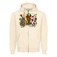 Sandshell hair stylist with christmas tree Zipper Hoodie - MaliasSmallBusiness