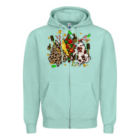 Seafoam hair stylist with christmas tree Zipper Hoodie - MaliasSmallBusiness