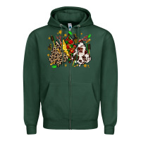 Sports Green hair stylist with christmas tree Zipper Hoodie - MaliasSmallBusiness
