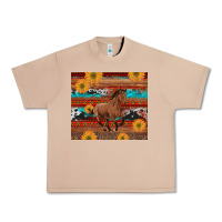 Burro western horse and sunflowers cowhide leopard with aztec Urban Heavy Tee - Artiststas