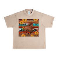 French Oak western horse and sunflowers cowhide leopard with aztec Urban Heavy Tee - Artiststas