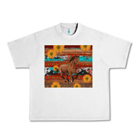 Lunar Rock western horse and sunflowers cowhide leopard with aztec Urban Heavy Tee - Artiststas
